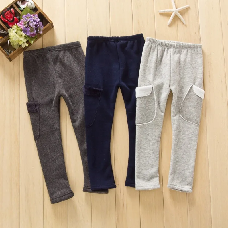 new Autumn winter kids warm fleece pants children clothing thick trousers boys pants