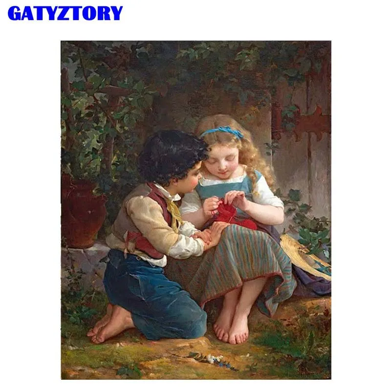 

GATYZTORY Frame Picture Diy Painting By Numbers Kit Classical Acrylic Paint On Canvas Coloring By Numbers For Home Decoration