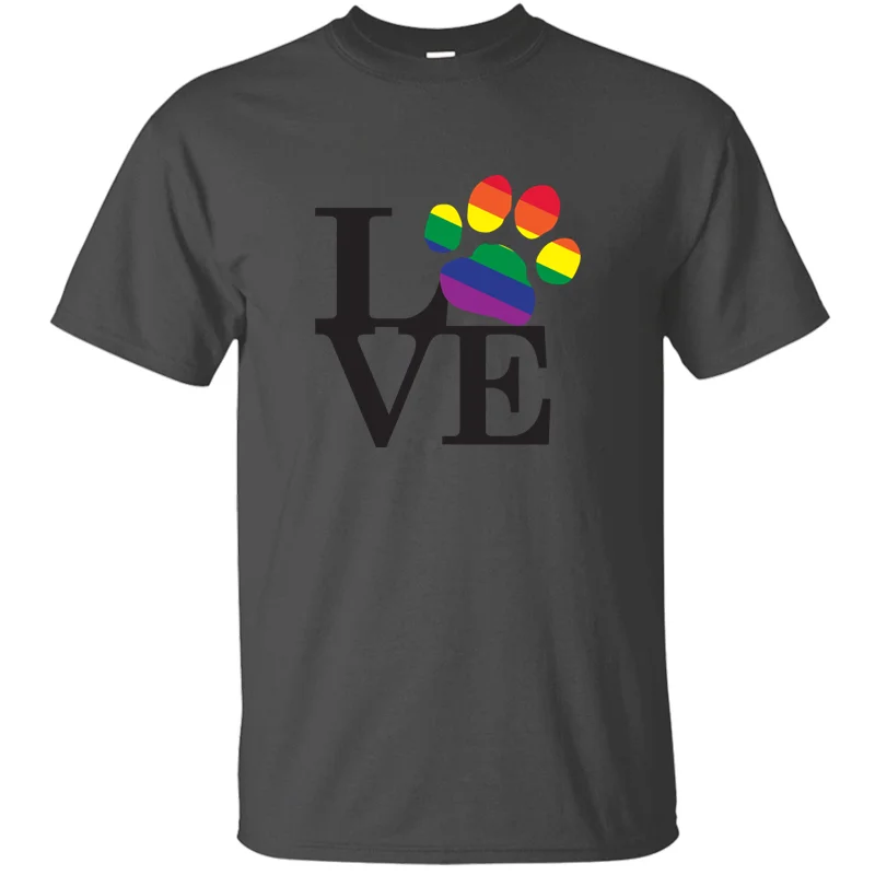 Стиль, футболка с надписью Love Gay Pawprint, Мужская классическая одежда, комичные мужские футболки, большие размеры, S-5xl, хип-хоп