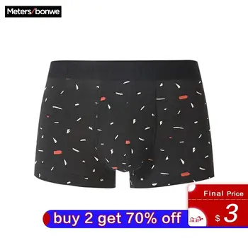 

Metersbonwe Boxer Mens Underwear Men printing Cotton Underpants Male Panties Underwear Comfortable Boxer Homewear
