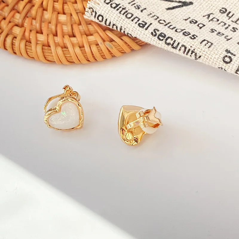 Ear Clip Earrings No Hole Heart Clip Without Piercing Minimalist