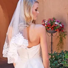 Короткая кружевная свадебная вуаль с гребнем, красивая свадебная вуаль, Свадебные аксессуары Фата, вуаль для свадьбы