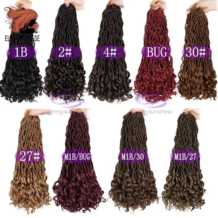 Элегантные Музы богемные вязанные косички Faux locs Curly вязанные волосы 18 дюймов 24 пряди Омбре косички для наращивания синтетические волосы