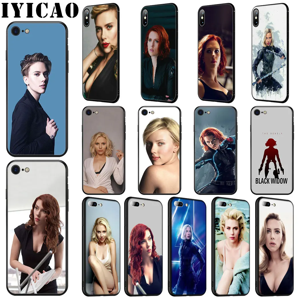 Мягкий силиконовый чехол IYICAO Black widow Scarlett johansson для iPhone 11 Pro Max XR X XS 6 6S 7 8 Plus 5 5S