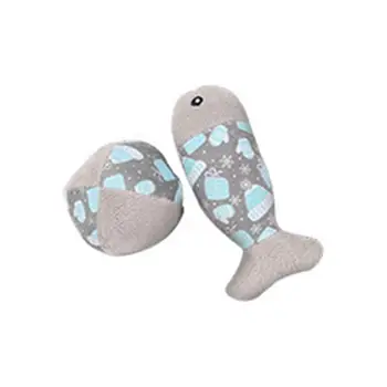 

2Pcs/Set Cat Toys Fish & Ball Shape Bite Resistant Cute Cat Interactive Toy Cat Chew Toy Pet Supplies Cat Favors Dropshipping