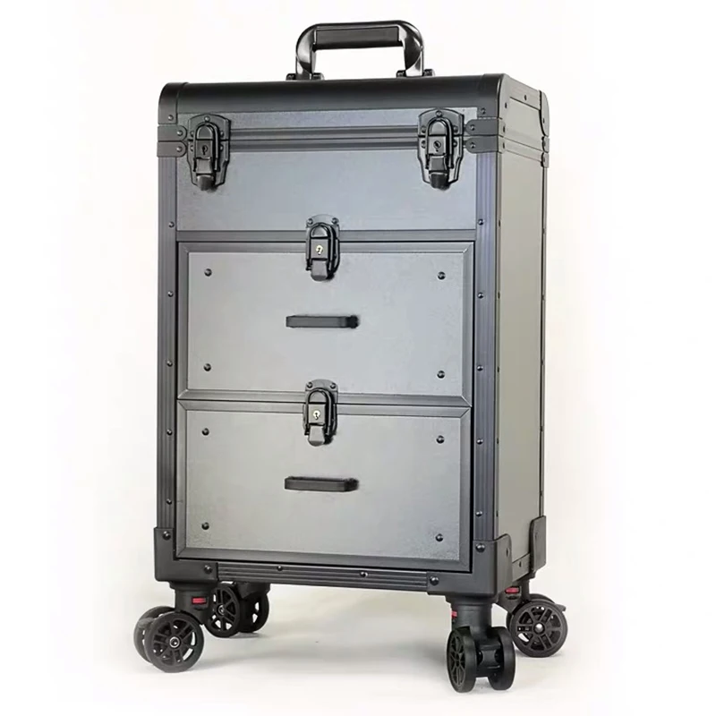New Professional cosmetic suitcase Nail tattoo Rolling luggage bag makeup case on wheels multi-function Beauty trolley suitcase
