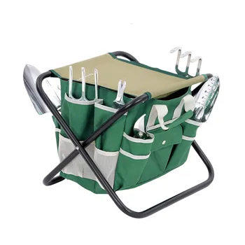 

Garden Tool Storage Bag Folding Stool Outdoor Oxford Cloth Folding Chair Multifunctional Garden Set