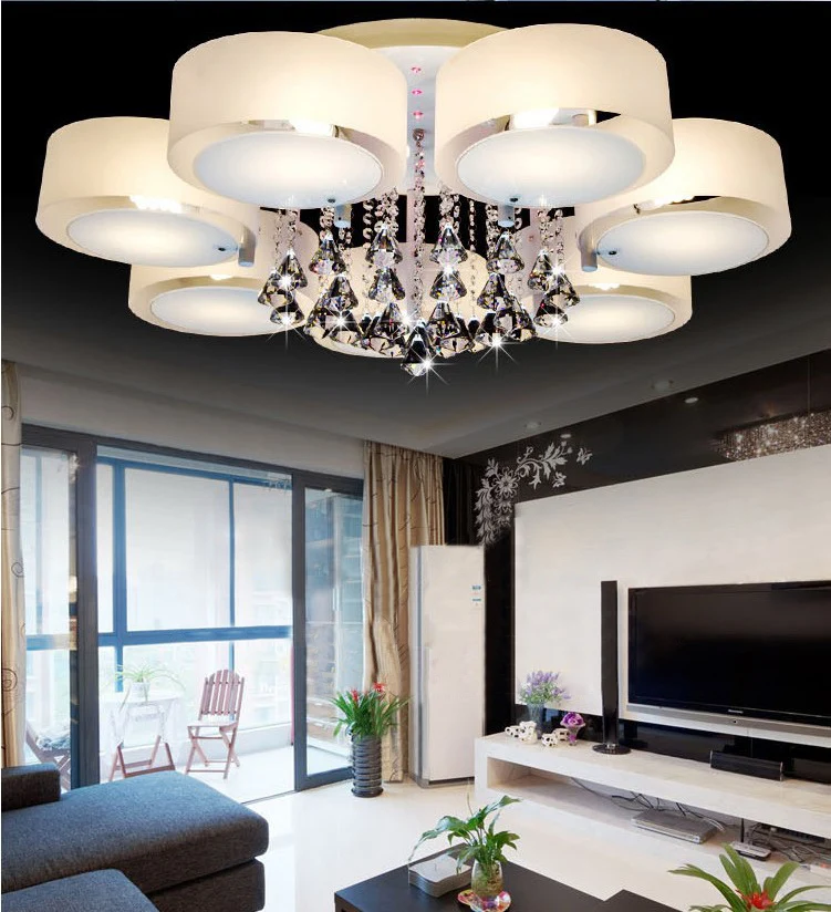

Panana 7 heads Crystal Chandelier Light Lighting Lustre Cristal Lighting For Livingroom Bedroom Hotel Changing Color E27 holder