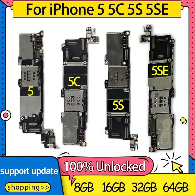 Разблокированная материнская плата для iPhone 5 5C 5S 5SE SE хорошо работающая разборная Логическая с системой