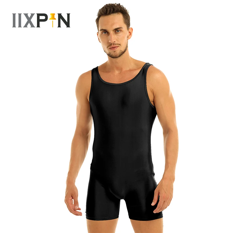 

IIXPIN Ballet Leotard For Men Sleeveless Stretchy One Piece Sport Gym Bodysuit Mens Dance Gymnastics Leotards Biketard Unitard