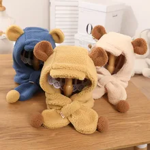 Plush Big Ear Pullover Hat Scarf Integrated Hat 2021 Winter New Children's Ear Protection Hat Windproof and Warm Hat