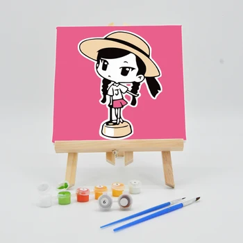 

Canvas Digital Oil Paintings By Numbers For Kid DIY 20×20cm With Frame Cartoon Figure Pictures Acrylics Paint Children Coloring