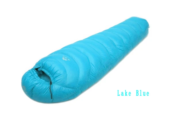 LMR Высокое качество 600 г/800 г белый гусиный пух наполнение Водонепроницаемый Сверхлегкий дышащий спальный мешок - Цвет: Lake blue 800g L