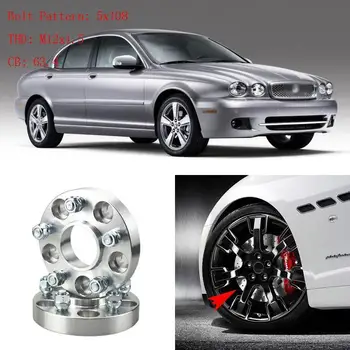 

2pcs 1" Wheel Spacers Adapters 5 Lug 5x4.3"/5x108-12x1.5 Studs For Jaguar X-Type
