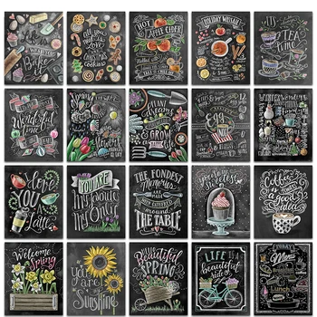 

DIY Painting By Numbers Blackboard word Kit Coloring By Numbers Wall Art Picture Acrylic Canvas Paintings Home Decoration