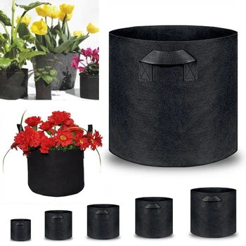

6 Sizes Grow Bag Garden Planters Black Plant bags Thickening Fabric growing seedling Flower Pot Plant Pouches Root Container