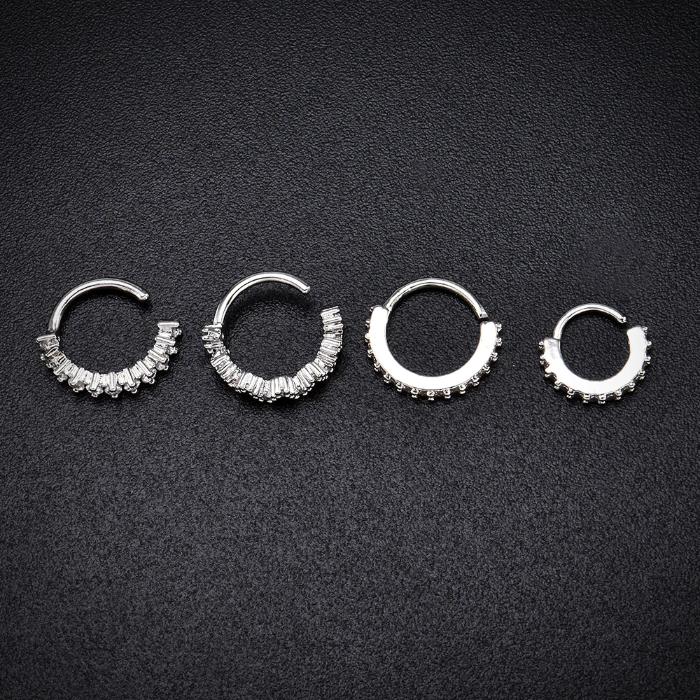 Серебряные кольца для носа Daith Snug пирсинг для пупка Спиральные серьги, Надеваемые На ушной хрящ ювелирные изделия для тела для женщин перегородка кольцо ушные датчики