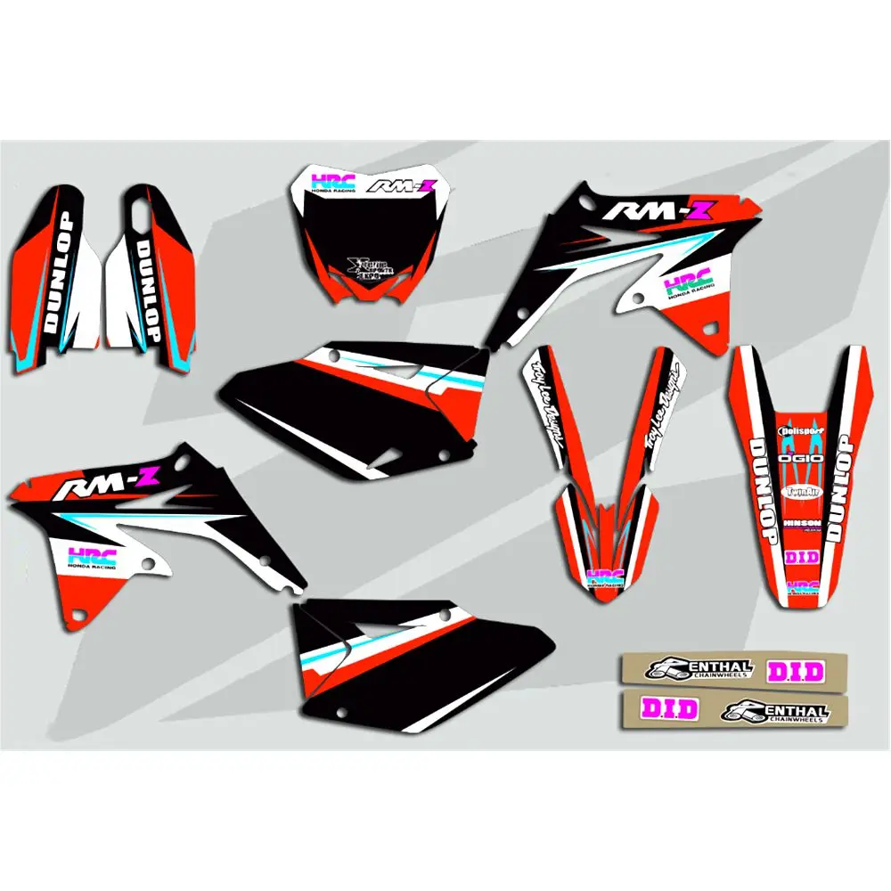 

for Suzuki RMZ450 2008-2017 New Full Graphics Decals Stickers Custom Number Name Glossy Bright Stickers Waterproof