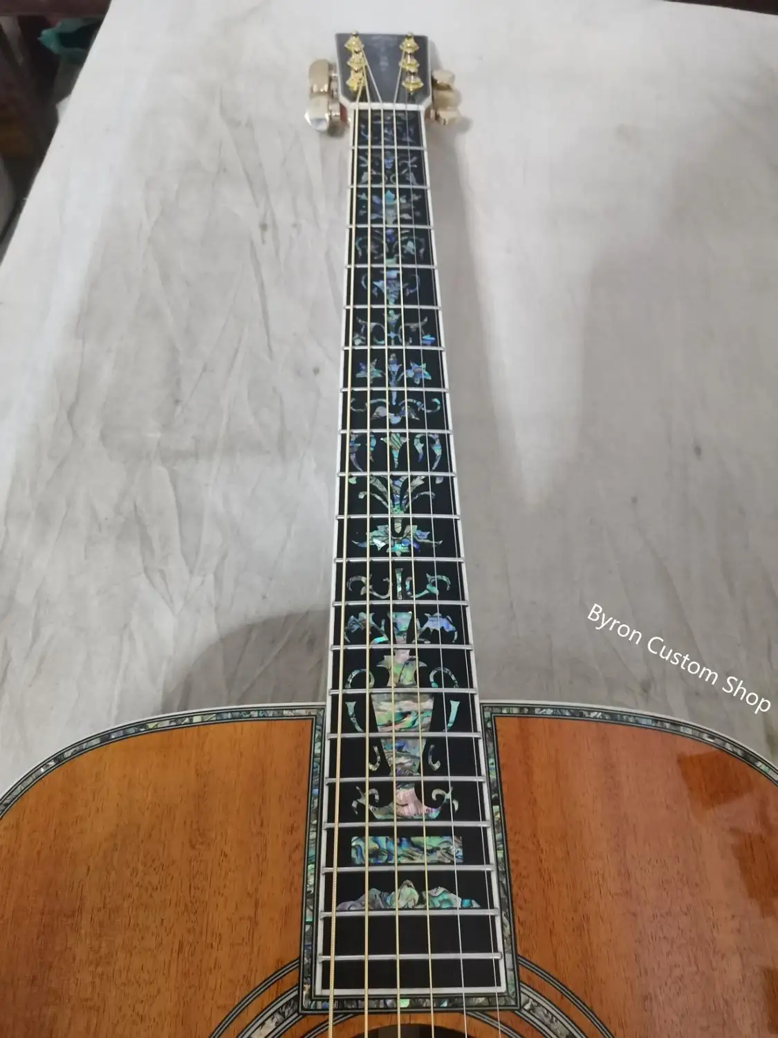 4" koa деревянная акустическая гитара 6 струн D корпус abalone инкрустация, эбеновый гриф акустическая электрогитара