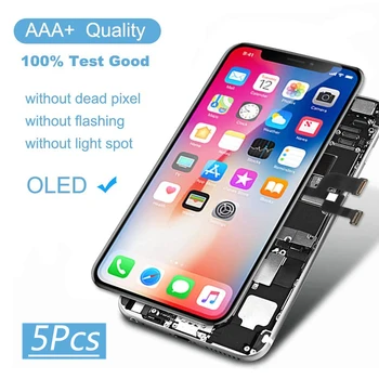 

5Pcs/Quality 100% Test OEM OLED LCD Replacement For iPhone XS LCD Display 3D Digitizer Touch Screen Assembly Black Color