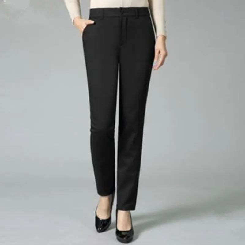 Womens Formal Pants Ribbed High Waisted Suit Pants Business