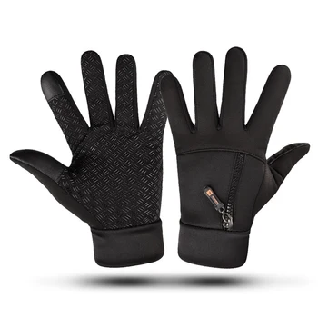 

Men Women Touch Screen Winter Gloves Waterproof Gloves Zipper Riding Windproof Warm Fleece Mittens Skiing Cycling Riding Glove