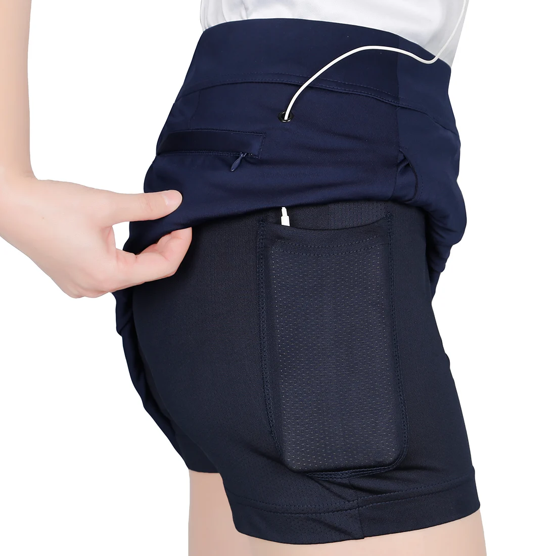 Women's Golf Skirt Lesmart Black Sports Skirt with Inner Lining Hidden Pocket Comfort and Safety L-4XL