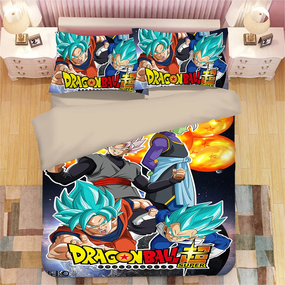 Аниме Dragon Ball Z Wu kong цельный 3D комплект постельного белья Декор детской комнаты пододеяльник наволочки Наруто постельное белье