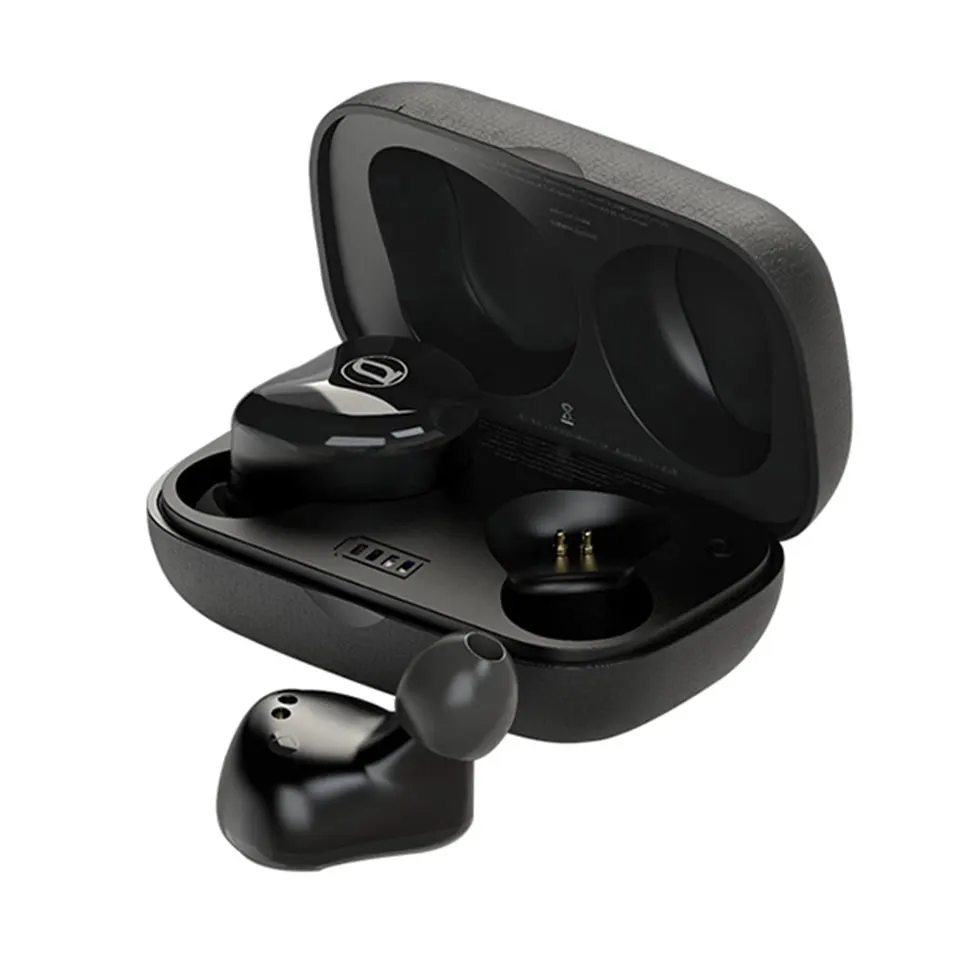 BachJohann T7 Bluetooth 5,0 наушники TWS Ture беспроводные наушники спортивные басы Наушники громкой связи вызов с микрофоном для iPhone Android - Цвет: Черный