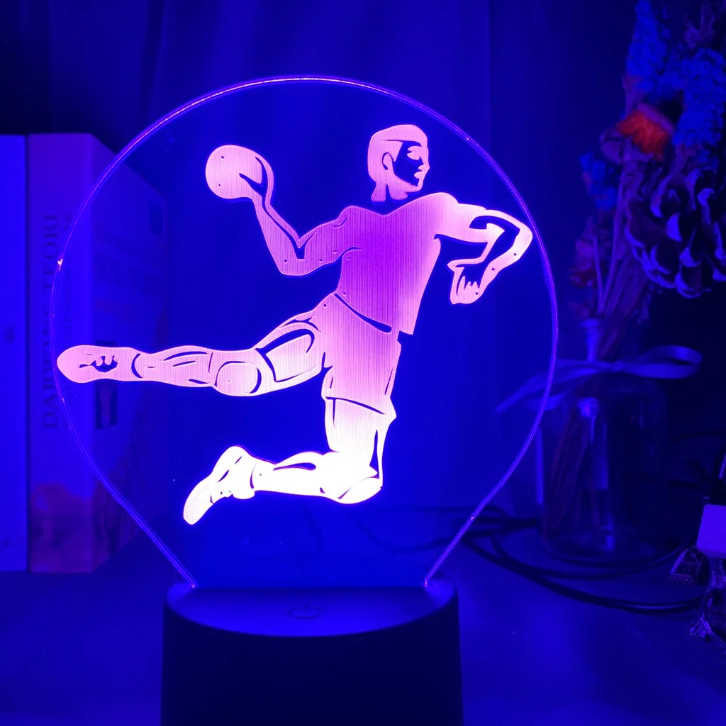 

Led Night Light Sport Handball Player Figure Nightlight for Home Office Decoration Atmosphere Colorful Desk Lamp Birthday Gift