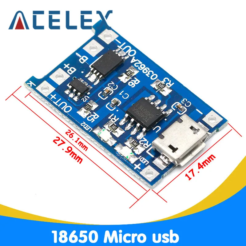 10 шт. Micro USB 5 в 1 а 18650 TP4056 модуль зарядного устройства литиевой батареи зарядная