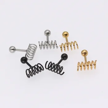 

10Pcs/Set Personality earrings snap stainless steel stud earrings allergy body piercing earrings adorn article C
