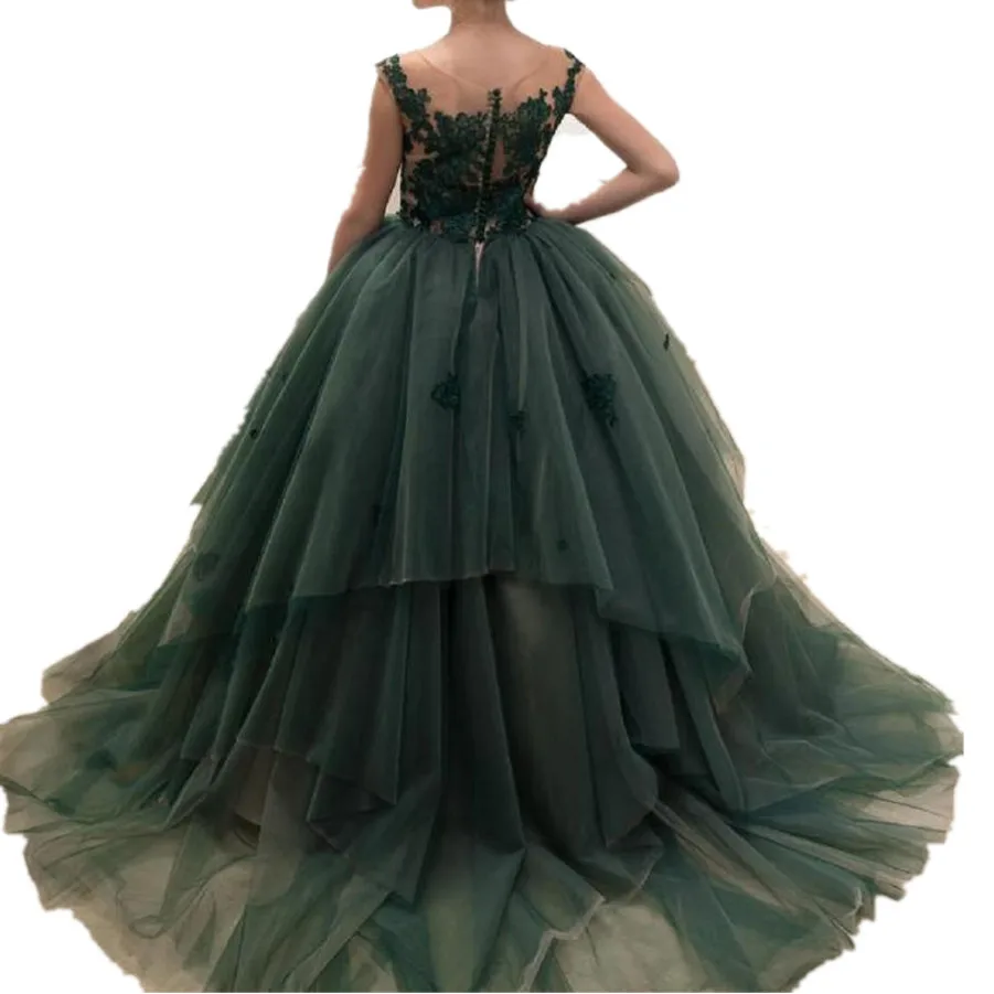 Luxury Green Flower Girls Dresses For Weddings New Girl Princess Pageant Ball Gowns Modis Kids Clothes Dress Vestidos Y1997