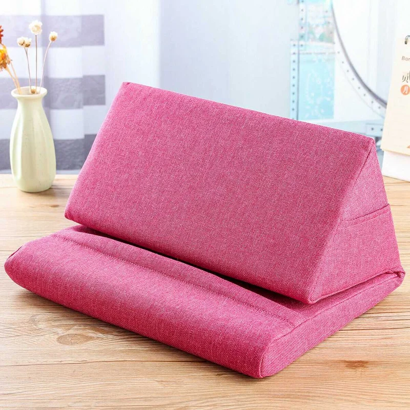 2 Pcs Portable Laptop Tablet Pouch Storage Foldable Tablet Pillow for Ipad Stand Holder Foam Lap Rest Cushion Home Office(Jean