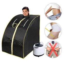 Portable Sauna Home Sauna Bath 1000W 2L Include Fold Chair STEAM BATH Sauna Box Ease Insomnia Stainless Steel Pipe Support