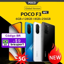 Global Version POCO F3 NFC 5G 6GB 128GB/8GB 256GB Mobile Phone Snapdragon 870 Octa Core 6.67"120Hz E4 AMOLED Display 48MP 33W