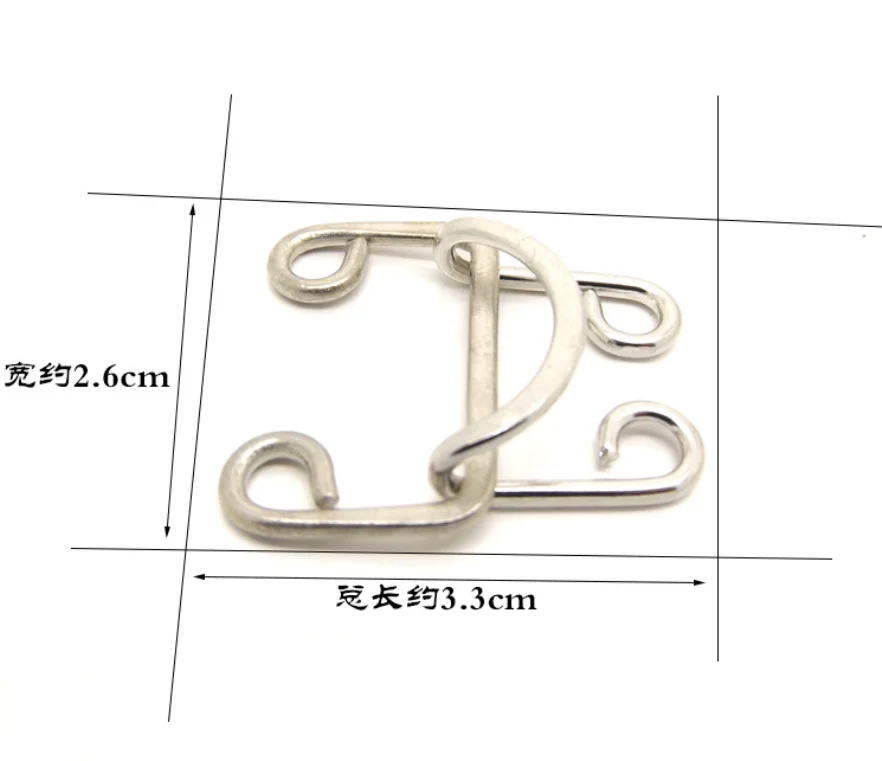 3.3cm silver Серебряный пистолет металлический латунный крючок/застежка на глаза бюстгальтер сзади ремонт крепеж пришить на шубу костюм брюки - Цвет: 3.3cm silver