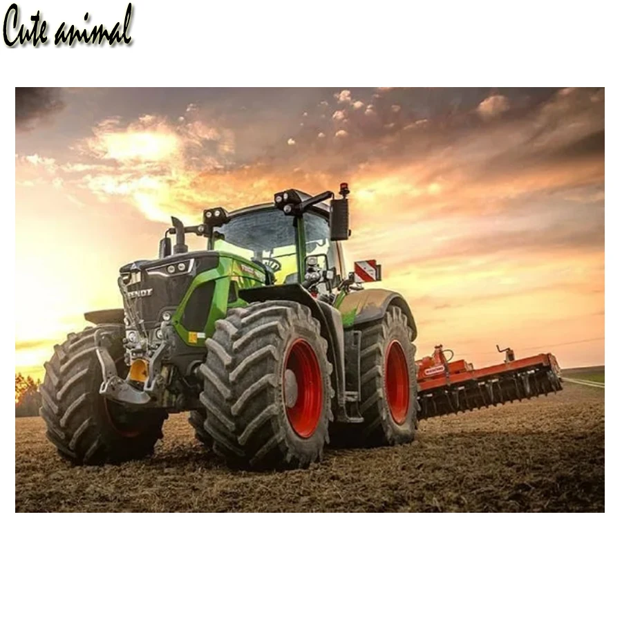DIY 5D Diamond Painting Mosaic Embroidery Tractor Farm Landscape Full Rhinestone Cross Stitch Children's room Decor New | Дом и сад