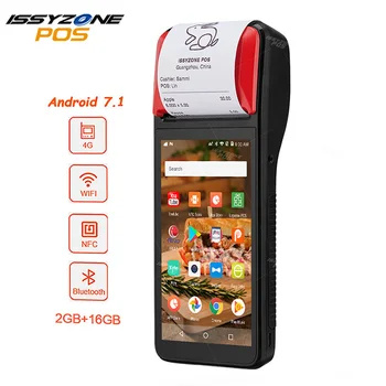 

ISSYZONEPOS Android 7.1 PDA Bluetooth Thermal Receipt Printer 58mm 4G WiFi NFC POS Terminal 1D Barcode Scanner Receipt PDA