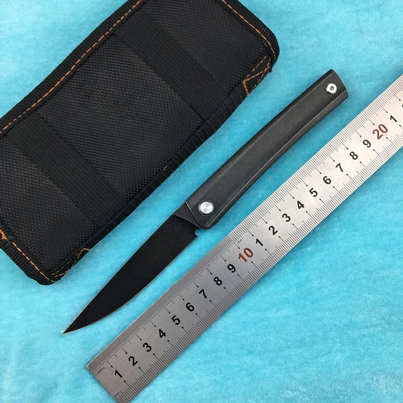 

Lovocoo line folding knife D2 blade TC4 titanium alloy handle outdoor camping kitchen fruit knife EDC tool
