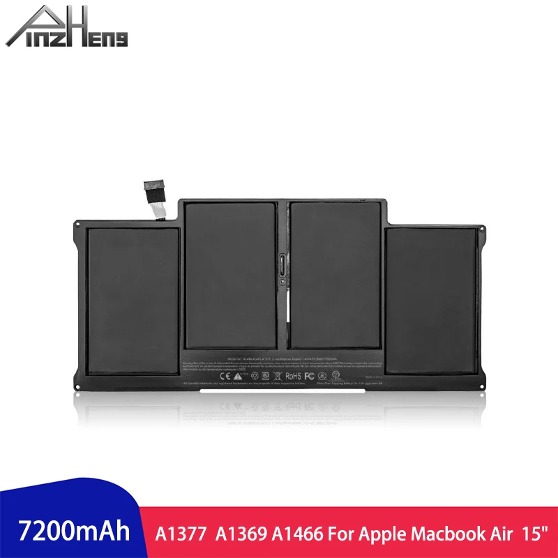 

PINZHENG 7200mAh Laptop Battery For Apple MacBook Air 15 A1377 A1369 A1466 2017 Year Li-ion Polymer Bateria With Battery Tools