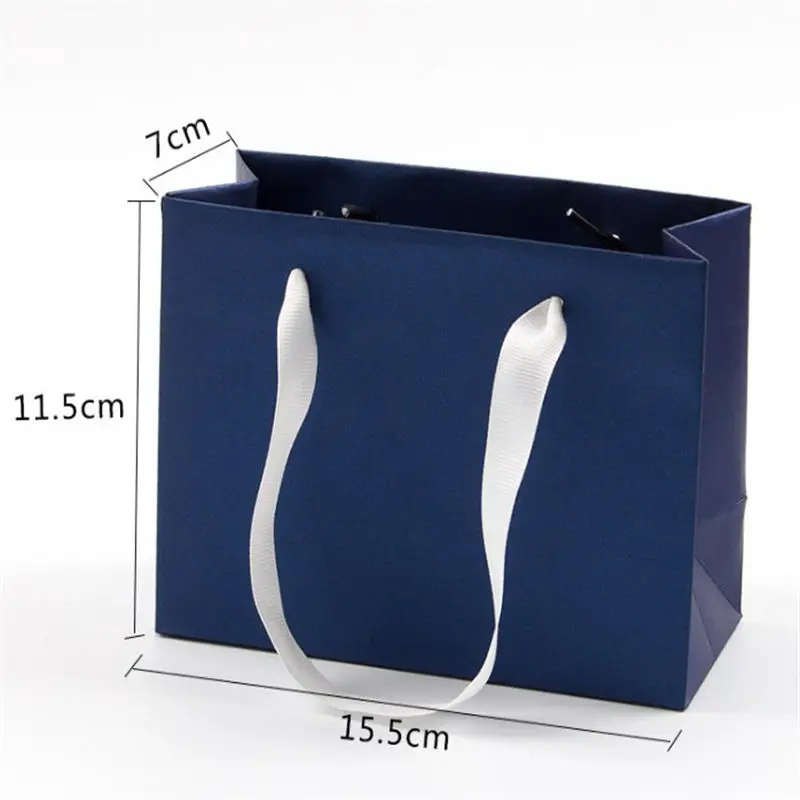 gift bag Высококачественная шкатулка для драгоценностей кольцо коробка Свадебная коробочка для обручальных колец подставка для серьг и ювелирных изделий Подарочная коробка держатель темно-синий ювелирный Органайзер - Цвет: gift bag
