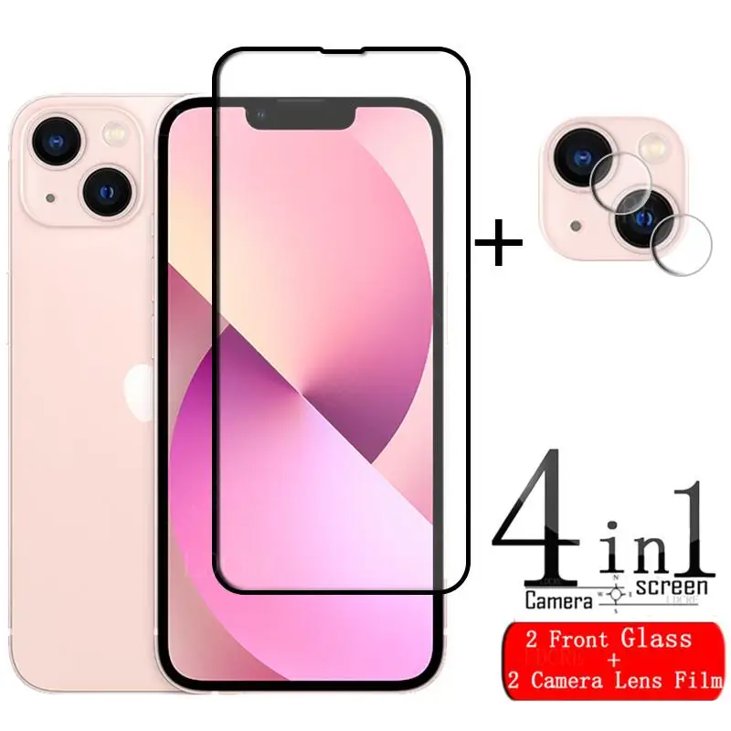 4-In-1 Per Iphone 13 Glass Per Iphone 13 Full Cover Screen Protector Per Apple Iphone 7 8 Plus Se 2020 12 13 Pro Max Mini Glass