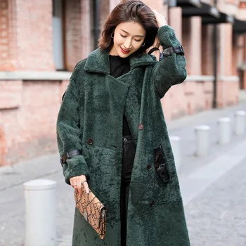 

Real Fur Coat Women Winter Jacket Long Sheep Shearling Genuine Leather Jacket Manteau Femme Hiver 2020 E19-C17 KJ3863