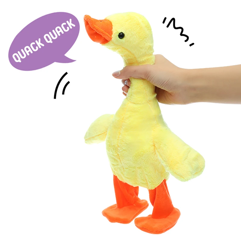 Novelty fun cute puzzle repeat toy fun learn tongue yellow duck talking animal toy gift for children