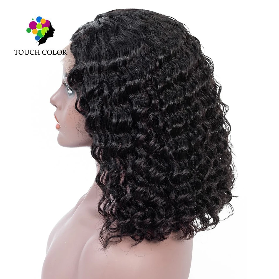 Touch 13*4 глубокая волна короткий Боб кружева передние человеческие волосы парики для черных женщин бразильские волосы Кружева передние парики remy наращивание волос