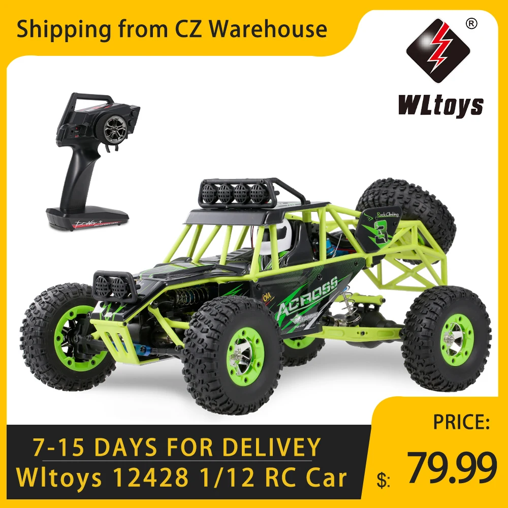 Wltoys 12428 1/12 RC Car 2 4G 4WD Электрический гоночный гусеничный RTR 50 км/ч высокоскоростной