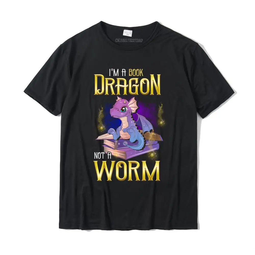 Crazy Summer Autumn Cotton Fabric O-Neck Tops Tees Short Sleeve Design T-shirts Faddish Casual T-shirts Wholesale I'm a Book Dragon Not a Worm! Funny Book Lover Gift Pullover Hoodie__MZ23372 black