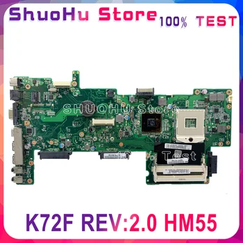 

KEFU K72F Motherboard REV:2.0 HM55 DDR3 for Asus K72F A72F X72F Laptop Motherboard HM55 DDR3 PGA989 original test 100%