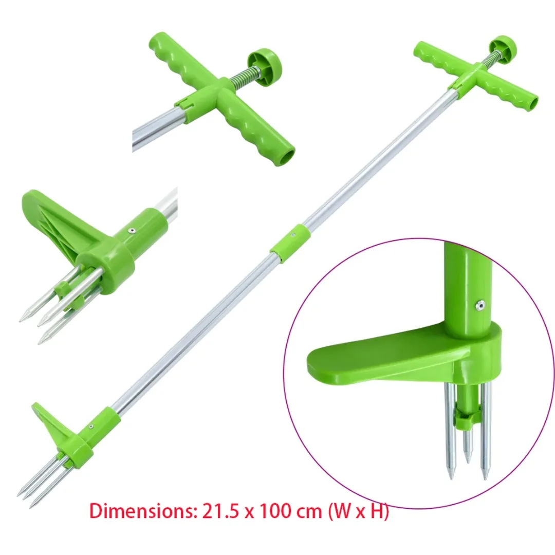 

Root Remover Tool Twister Claw Weeder Portable Manual Garden Lawn Long Handled Aluminum Stand Up Weed Puller Lightweight